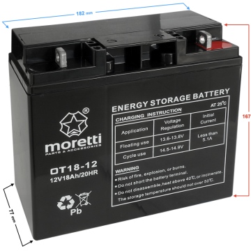 Akumulator Moretti (Gel) OT 12V/18AH do kosiarki
