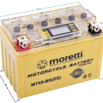 Akumulator Moretti AGM (I-Gel) MTX9-BS ze wskaźnikiem