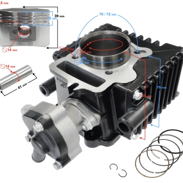 Cylinder do motoroweru 4T 130cc 154FMI chłodzony cieczą