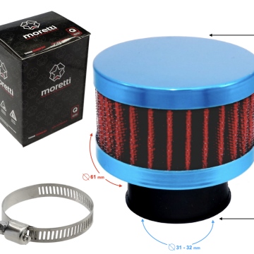 Filtr powietrza stożkowy niebieski, średnica 31 mm