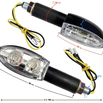 Kierunkowskazy uniwersalne MRT-046, ledowe (12 diod SMD)  czarne, (E- mark)