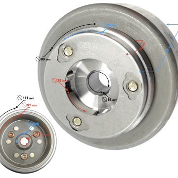 Koło magnesowe do silnika Moretti poziomy 154FMI, 125cc 4T, 4-biegowy Manual, czarny