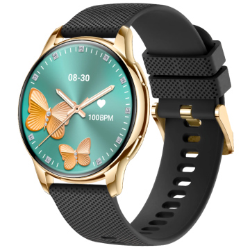 SmartWatch Rubicon RNCF30 złota koperta/czarny mesh + czarny silikon