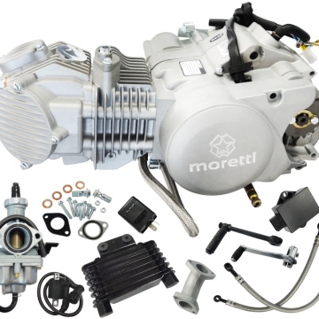 Silnik Moretti poziomy 1P60YMJ, 150cc 4T, 4-biegowy manual, zestaw z chłodnicą