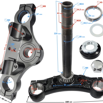 Sztyca przód komplet GT 125