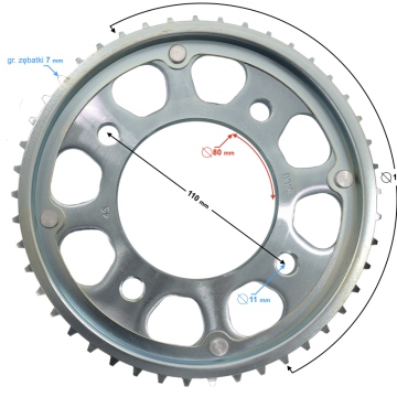 Zębatka tył GT 125