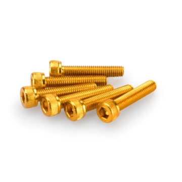 ŚRUBY Z ANODYZOWANEGO ALUMINIUM BLISTER 6 ŚRUB IMBUSOWYCH M5X25MM ŻÓŁTE
