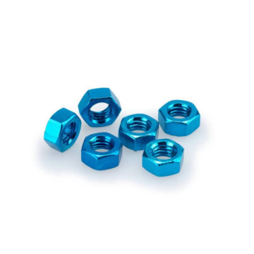 ANODOWANE ŚRUBY ALUMINIOWE BLISTER 6 NAKRĘTEK M8 NIEBIESKIE