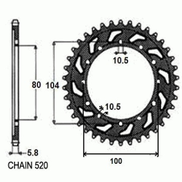 ZEBATKA NAPEDZANA STALOWA SUNSTAR SUNR1-3356-42
