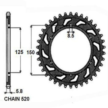 ZEBATKA NAPEDZANA STALOWA SUNSTAR SUNR1-3547-42