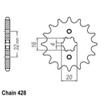 ZEBATKA NAPEDOWA PRZÓD Rozmiar 14 SUNSTAR SUNF241-14 YAMAHA MT-125 YZF-R 125 WR 125