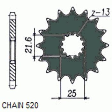 ZEBATKA NAPEDOWA PRZÓD Rozmiar 13  SUNF325-13 KAWASAKI KLE 650 NINJA 650 YAMAHA YZF-R3 MT-03 SUZUKI RGV 250 GS 500