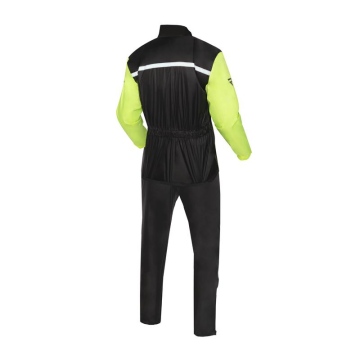 Kombinezon przeciwdeszczowy REBELHORN Rain Czarny/Żółty fluo 2XL