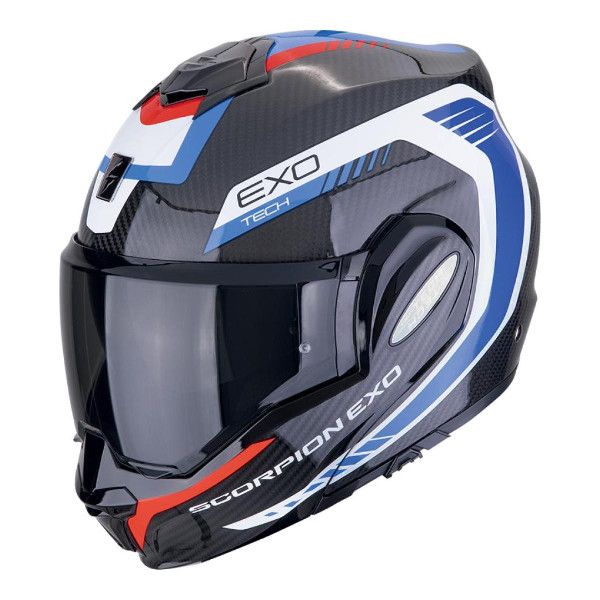 Kask Szczękowy Scorpion Exo Exo-Tech Evo Carbon Cosy Czarny/Niebieski/Czerwony M