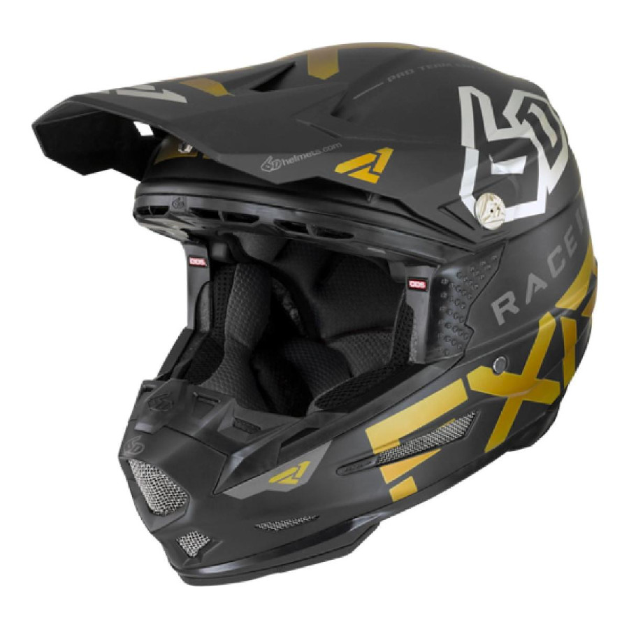 Kask Cross FXR 6D Atr-2 Race Div Czarny/Złoty/Chrom 2XL