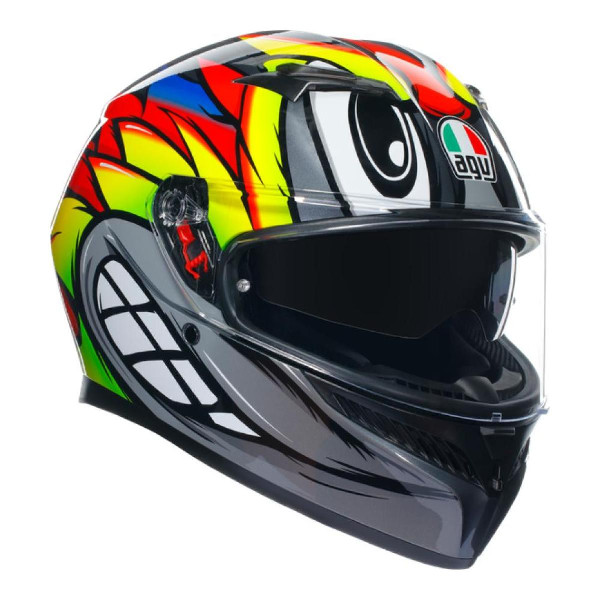 Kask Integralny AGV K3 Birdy 2.0 Szary/Żółty/Czerwony S