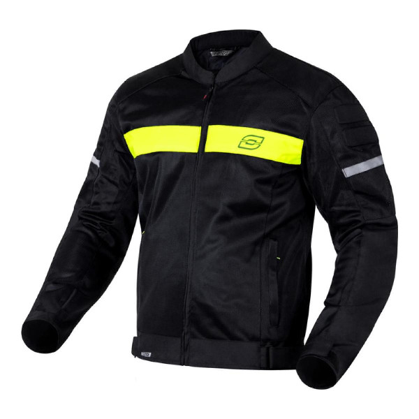 Kurtka tekstylna OZONE Dart Czarny/Żółty fluo Rozmiar 10XL