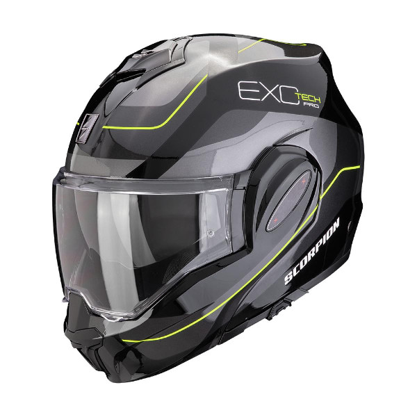 Kask Szczękowy SCORPION Evo-Tech Evo Pro Commuta Czarny/Srebrny/Żółty Rozmiar M