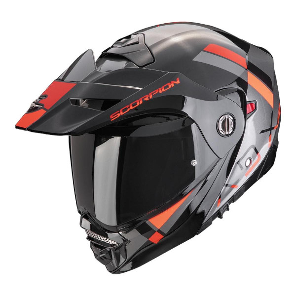 Kask Szczękowy SCORPION ADX-2 Galane Srebrny/Czarny/Czerwony Rozmiar L