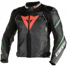 Kurtka skórzana DAINESE Super Speed D1 Perf Czarny/Antracyt/Zielony fluo Rozmiar 54
