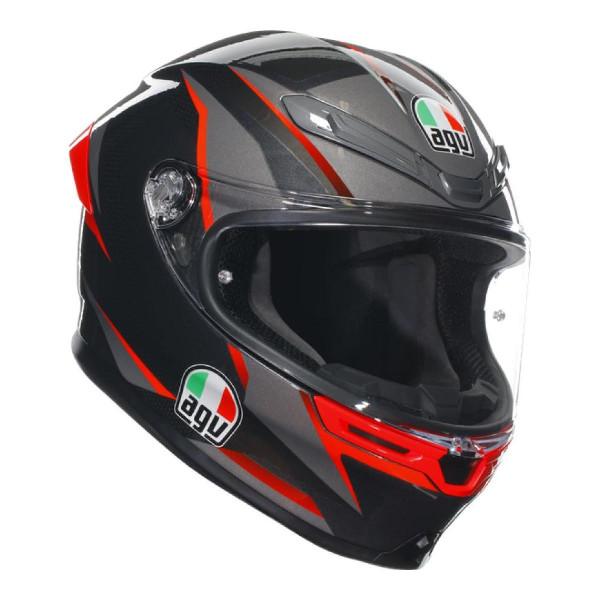 Kask Integralny AGV K6 S Slashcut Czarny/Szary/Czerwony L