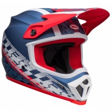 Kask Cross BELL MX-9 MIPS Offset Matte Metallic Niebieski/Biały M