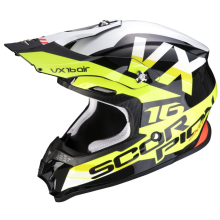Kask Cross Scorpion Exo VX-16 Evo Air X-Turn Czarny/Biały/Żółty fluo M