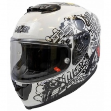 Kask Integralny LAZER Rafale Evo Stickerbomb Biały/Czarny/Srebrny/Czerwony Rozmiar M