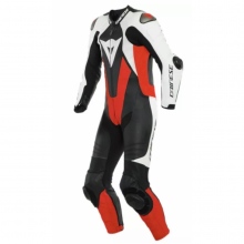 Kombinezon skórzany jednoczęściowy Dainese Laguna Seca 5 Perf Czarny/Czerwony fluo 52