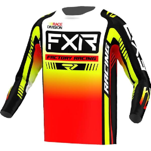 Koszulka cross offroad FXR Clutch Pro MX Czarny/Biały/Żółty fluo M