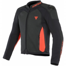 Kurtka skórzana Dainese Intrepida Czarny/Czarny mat/Czerwony fluo 56