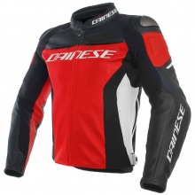 Kurtka skórzana Dainese Racing 3 Czerwony/Czarny/Biały 50