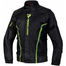 Kurtka przeciwdeszczowa REBELHORN Patrol Czarny/Żółty fluo Rozmiar 2XL