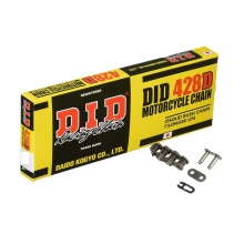 ŁAŃCUCH MOTOCYKLOWY DID 428D 114 OGNIW ZAPINKA