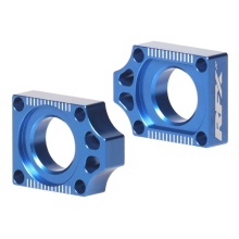 FXAB 40200 99BU RFX Pro Rear Axle Adjuster Blocks (Blue) Yamaha YZ125/250 09-23 YZF250/450 
09-13 Fantic XX/XE 22-23