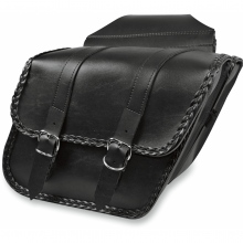 SAKWY KUFRY MOTOCYKLOWE CHOPPER WILLIE + MAX LUGGAGE SLANT BRAIDED