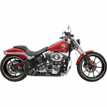 WYDECH TŁUMIK HARLEY DAVIDSON BASSANI XHAUST EXHAUST RADIAL SWEEPERS CHROME W/ BLACK HEATSHIELDS W/ HOLES