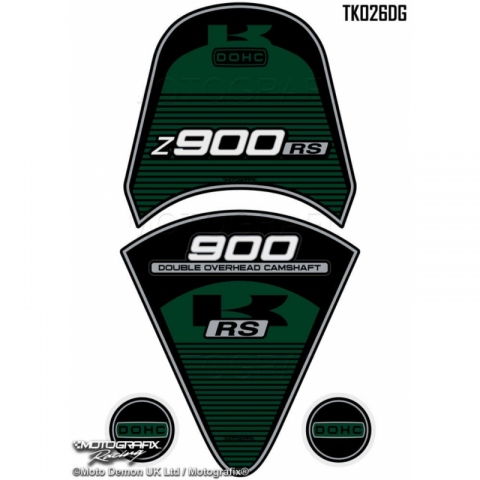 TANKPAD NAKLEJKA Kawasaki Z900rs 2017-2020 Dark Green Motorcycle Tank Pad Protector Motografix 3D Gel TK026DG